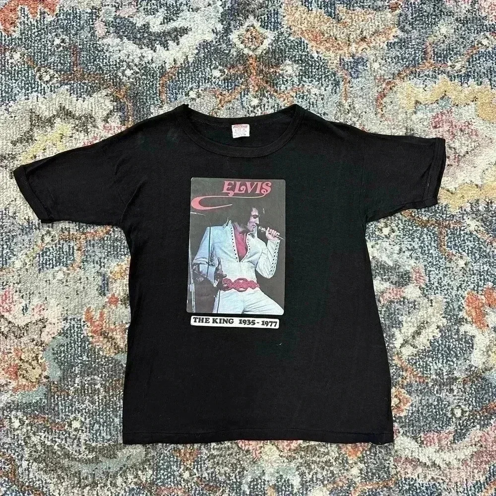 Vintage 1970s Elvis Presley Memorial  T-shirt Large